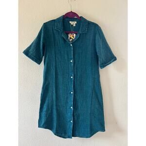 NWT Simple Noelle 100% Cotton Gauzy Blue Tunic Dress